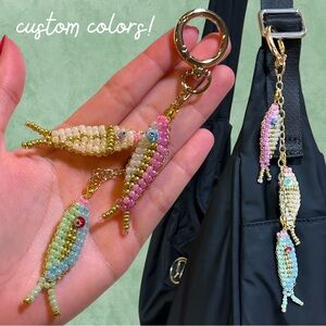 Handmade Beaded Fish Keychain- Made to Order